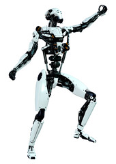 3D Rendering Male Robot on White