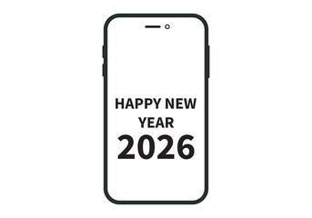 happy new year 2026 icon on phone design