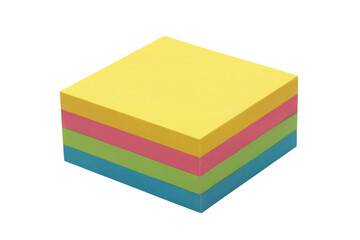 stack of colorful sticky notes for organizing and jotting down . Isolated on transparent background, png