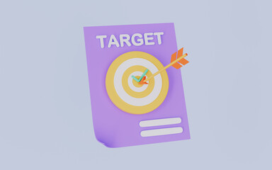 Business target, Project development 3d illustration
