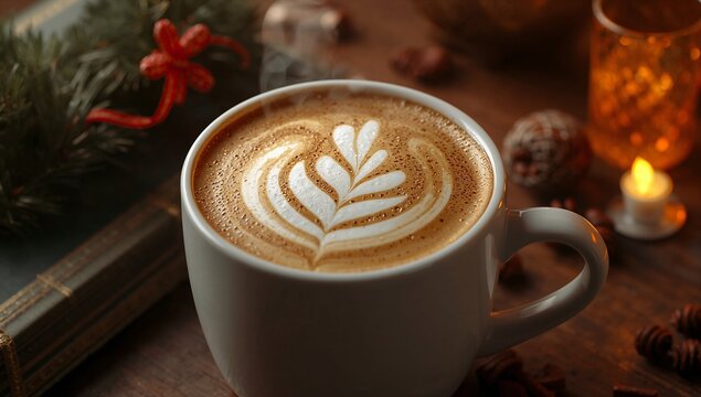 Flat lay of a steaming mug of hot chocolate, a book with a cozy blanket, and some Christmas cookies on a dark wooden table, top-down view, warm and inviting atmosphere, photorealistic, hyper-detailed,