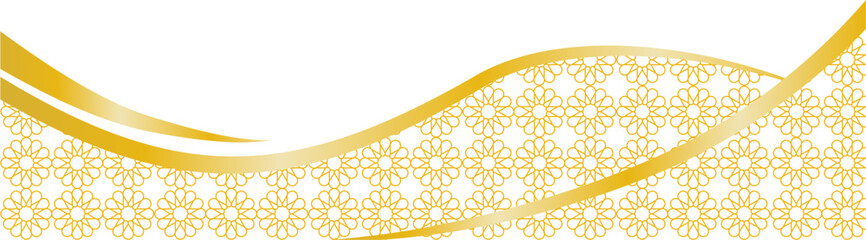 Golden Border for Islamic Design, Elegant Golden Islamic Border Frame, Golden Islamic Border