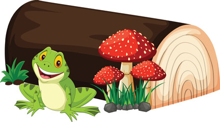 Forest or rainforest scene with tiger family