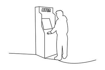 Credit card continuous one line drawing minimalist vector illustration white background