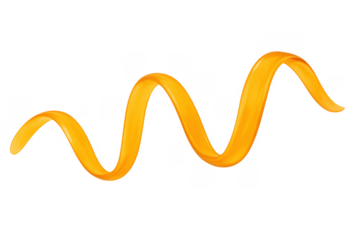 Yellow paint stroke creating fluid spiral shape