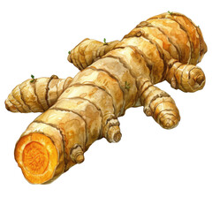 Turmeric Root isolated transparent background