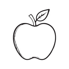 Red apple with leaf on white and black backgrounds healthy fresh fruit illustration icon