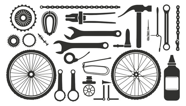 Bicycle repair tools vector illustration for bike maintenance