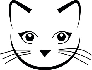 Modern Vector Kittens Emoji Pack with Clean Line-Art Cat Faces Displayed on a Black Textured Paper Backdrop