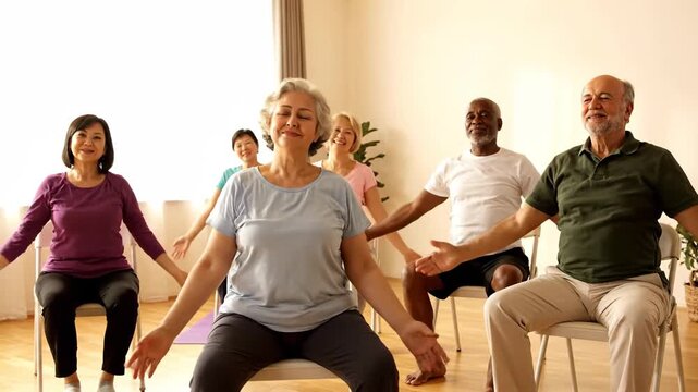 Chair Yoga for Seniors: Gentle Exercises for Flexibility and Relaxation in a Supportive Group Setting to Improve Overall Wellbeing