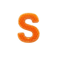 Obraz premium Honeycomb letter 'S' illuminated on a transparent setting providing unique textures and shapes