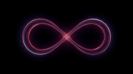 abstract fractal background, Glowing Pink and Purple Infinity Symbol on Black Background - Abstract Digital Art