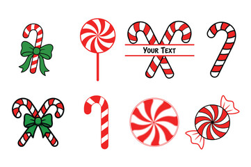 Christmas Candy Cane and Peppermint Set