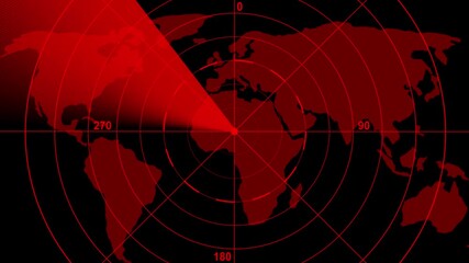 Futuristic radar interface displaying signals and data in a digital environment. The sleek design features glowing elements and a high-tech look. Digital radar scanning the Earth. Global communication - Powered by Adobe