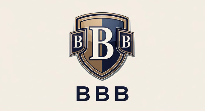 A sophisticated corporate insignia featuring the letter B on a metallic heraldic shield for branding and identity