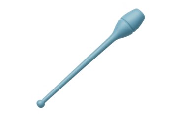 Blue plastic wand with rounded bulb tip and long slender handle