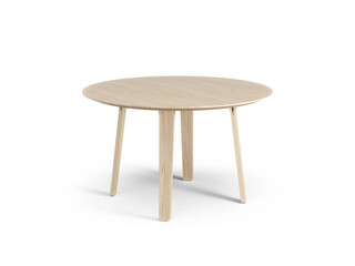 classic round wooden coffee table isolated on white