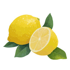 Lemon, 2D flat vector illustration in icon style, isolated on a white background