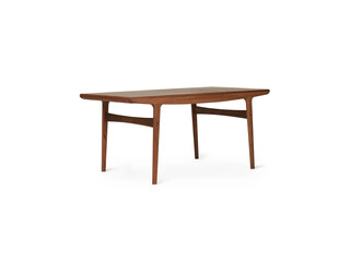 Classic wooden dining table isolated on white