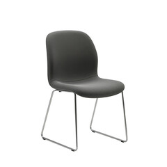 Modern grey chair with metal legs isolated on transparent background