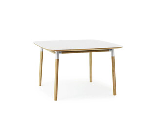 Classic wooden dining table isolated on white