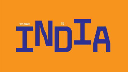 Welcome to India Typography Graphic &ndash; Modern Text Design on Vibrant Background