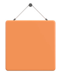 Empty Hanging Sign. 3D Illustration.