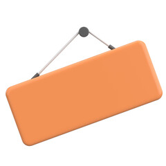 Empty Hanging Sign. 3D Illustration.