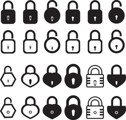 Collection of Padlock Icons and Symbols