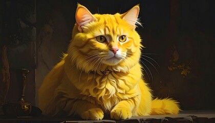 Orange Cat Portrait in Soft Light.