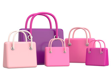 3D shopping bag. 3D illustration.