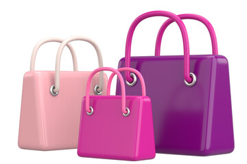 3D shopping bag. 3D illustration.