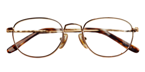 Round tortoise-shell eyeglasses