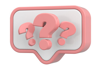 Question mark sign. 3D illustration.