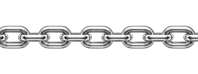 A long, horizontal chain of metallic links