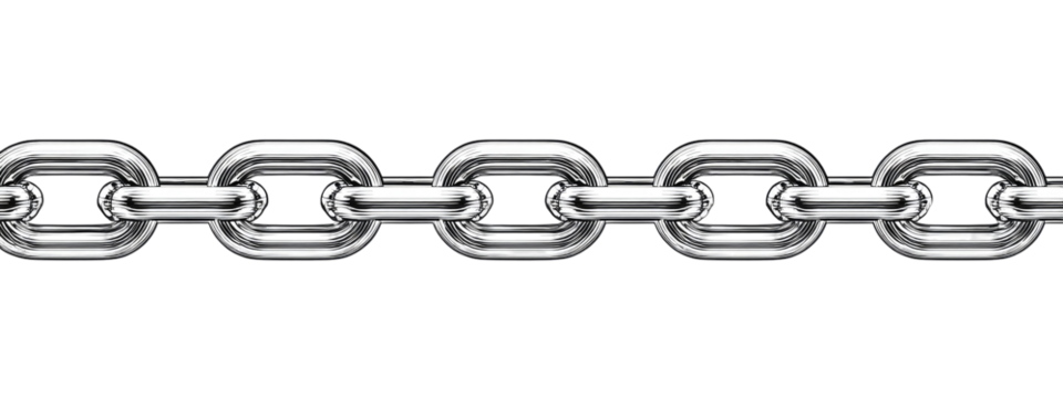 A long, horizontal chain of metallic links