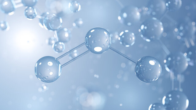 nitrite molecular structure 3d, inorganic ion structural chemical formula view from a microscope