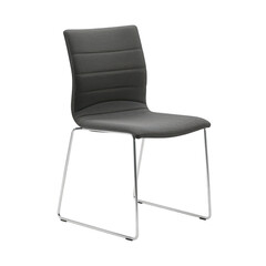 Modern upholstered chair with metal legs isolated on transparent background