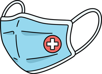 Medical face mask protection icon for hygiene safety, infection prevention and healthcare wellness care