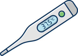 Clinical Digital Thermometer Icon for Fever Check and Body Temperature Monitoring