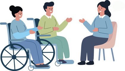 Obraz premium People Talking in Wheelchairs