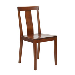 Elegant wooden dining chair isolated on transparent background