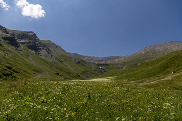Mountain view in the Arves massif, French Alps