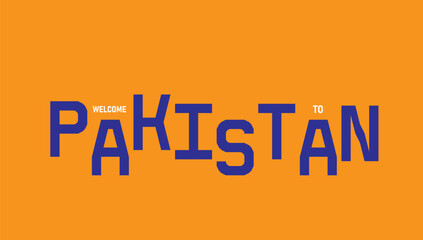 Welcome to Pakistan Typography Graphic &ndash; Modern Text Design on Orange Background
