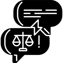 Fototapeta premium Glyph Solid Legal Dispute Icon