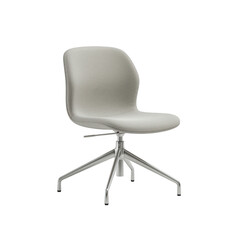 Modern swivel chair with metal base isolated on transparent background
