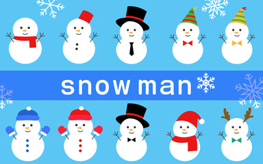 ゆきだるまイラストセット