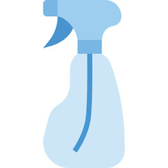 Light Blue Spray Bottle With Transparent Background And Simple Flat Design Style For Cleaning Or Disinfection Products