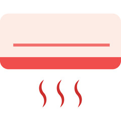 Modern Air Conditioner Unit Emitting Cool Air With Subtle Wavy Lines Indicating Airflow Against A Clean White Background Simple Flat Design