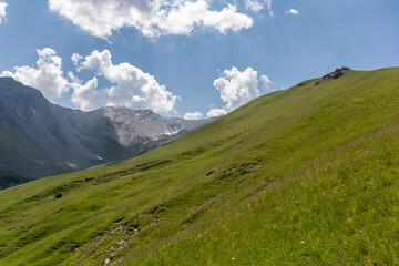 Mountain view in the Arves massif, French Alps